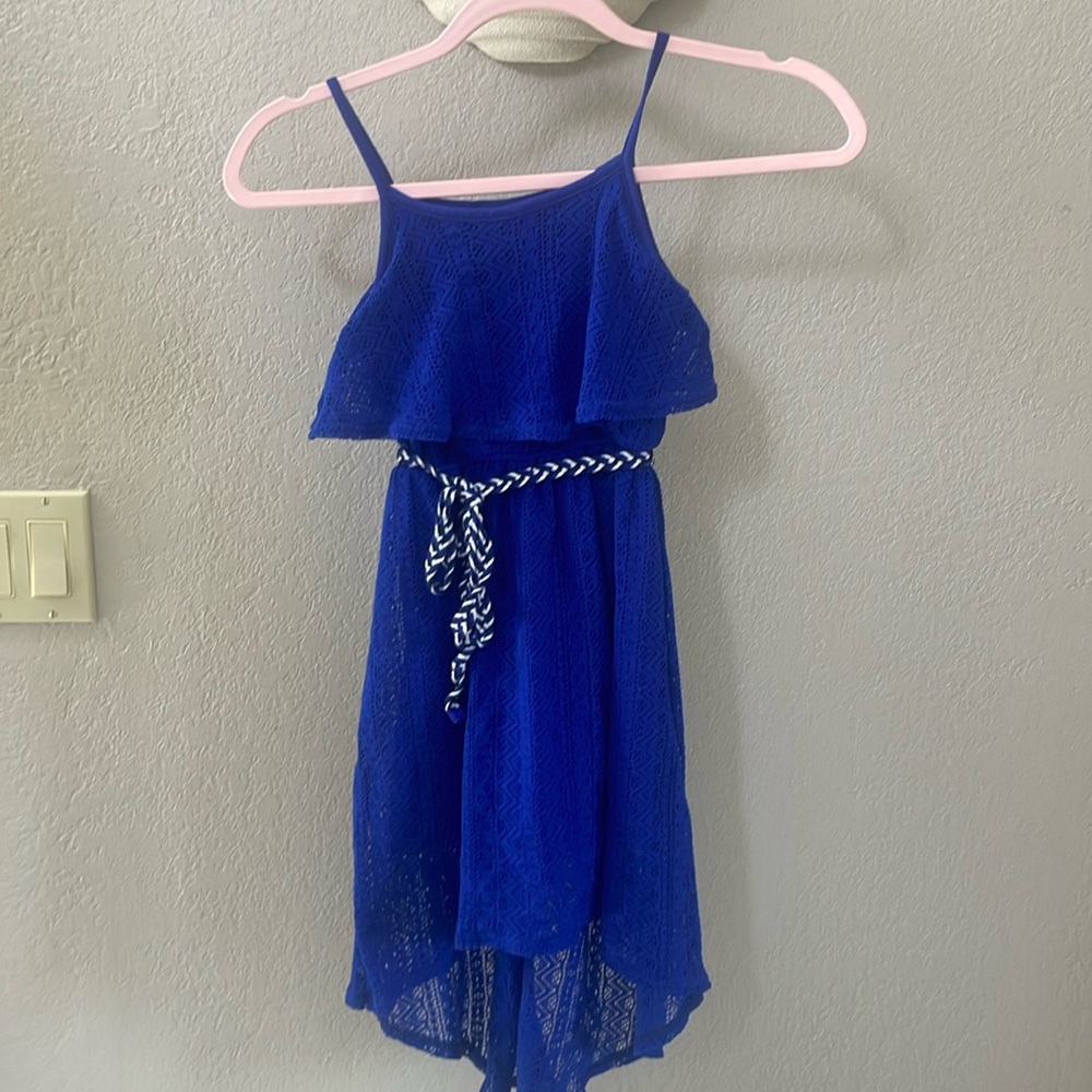 Girls Emily West Blue Tie Summer Dress